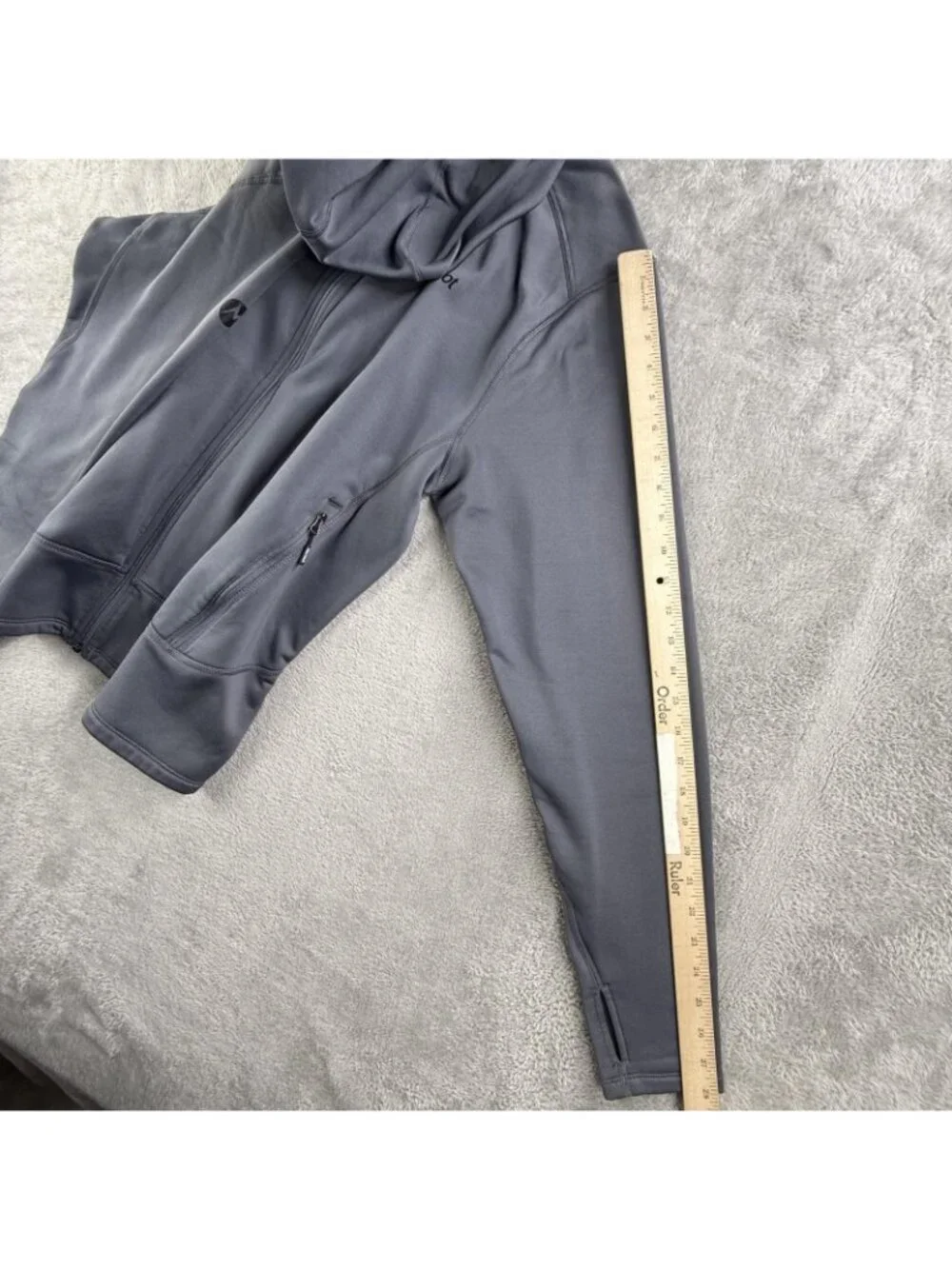 Marmot Polartec Jacket Mens Large Gray Hooded Softshell Fleece Full Zip Hiking